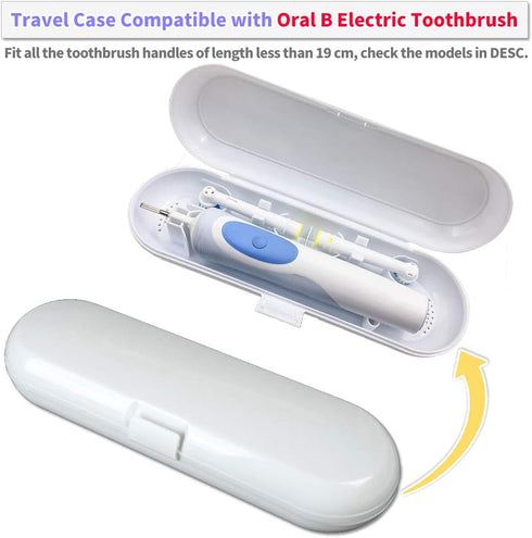 Electric Toothbrush Travel Case for Oral-B Toothbrushes, 4 Pcs Toothbrush Head Covers in White