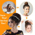 MORICA 2PCS Messy Bun Hair Piece, Curly Wavy Synthetic Chignon Scrunchies for Thin Hair, Women