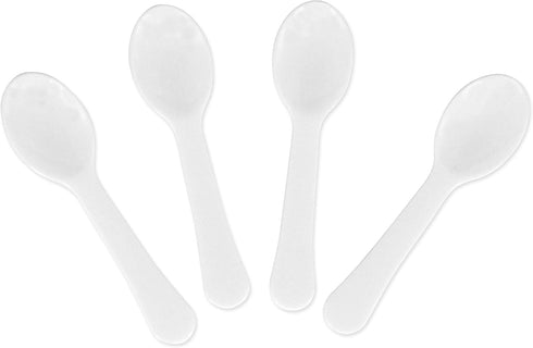 Gmark 200pc Mini 3" Taster Spoons, White Plastic Dessert Spoons, Ice Cream Spoons, 1 Box Set GM1002I