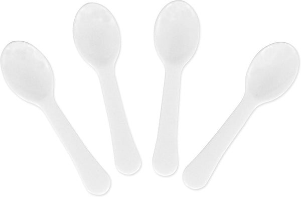 Gmark 200pc Mini 3" Taster Spoons, White Plastic Dessert Spoons, Ice Cream Spoons, 1 Box Set GM1002I
