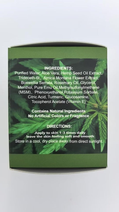Healpark 8.5 oz hemp Cream - fl -with Arnica,MSM, Turmeric, Menthol, Aloe