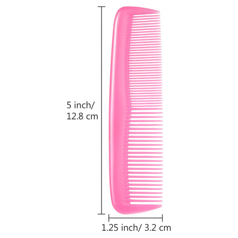 Leinuosen 12 Pieces Hair Combs Set, Pocket Plastic Fine Tooth Dressing Combs for Women and Men (Yellow, Purple, Green,