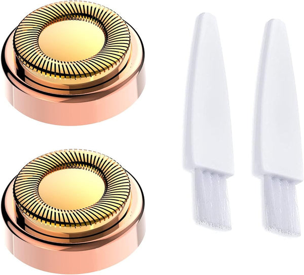 LinMei 2 PCS Gold Replacement Heads for Facial Hair Remover Compatible with Generation 1 Finishing Touch Tool