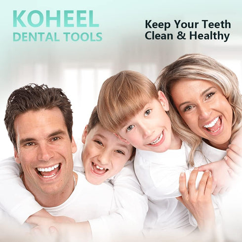 KOHEEL Toothpicks Pocket Set, Reusable Dental Floss Picks Kit, Stainless Steel Teeth Cleaning Tools, 7 Count