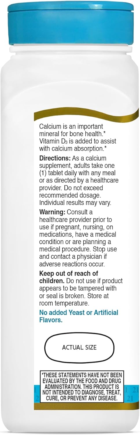 21st Century Calcium Plus D Tablets, 1000 mg, 90 Count