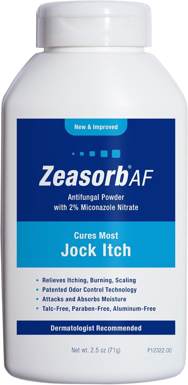 Zeasorb Super Absorbent Antifungal Treatment Powder, Dermatologist Recommended for Jock Itch, 2.5 oz bottle