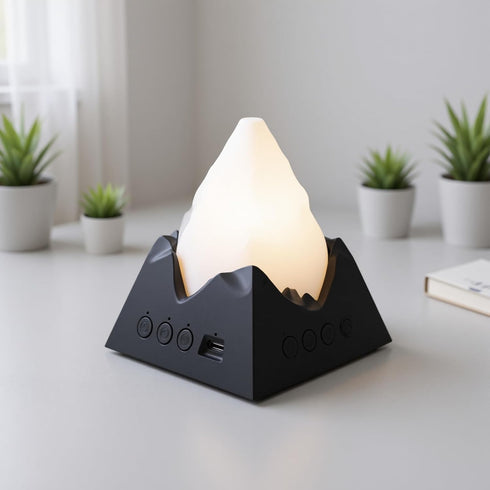 Jiawu Essential Oil Diffuser, Black Volcano Aromatherapy Night Light with Dual Lighting Options Built in Aromatherapy