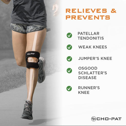 Cho-Pat Dual Action Double-Layer Adjustable Knee Strap for Pain Relief, Small