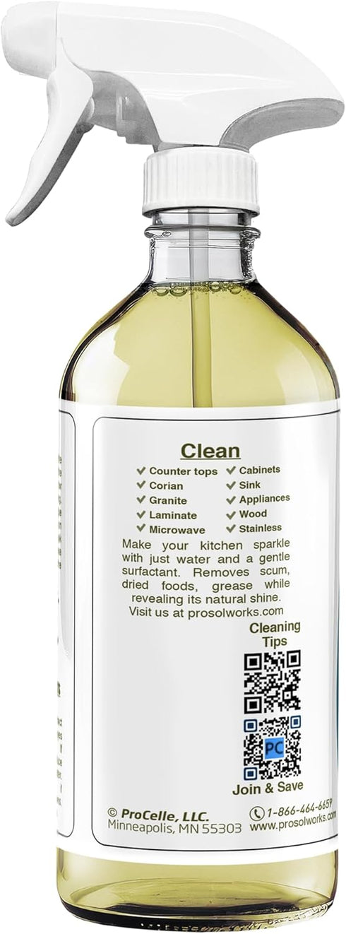 Kitchen Cleaner 16 oz - Daily Spray for Countertops, Sink, Cabinets, Appliances, Safe on All Surfaces