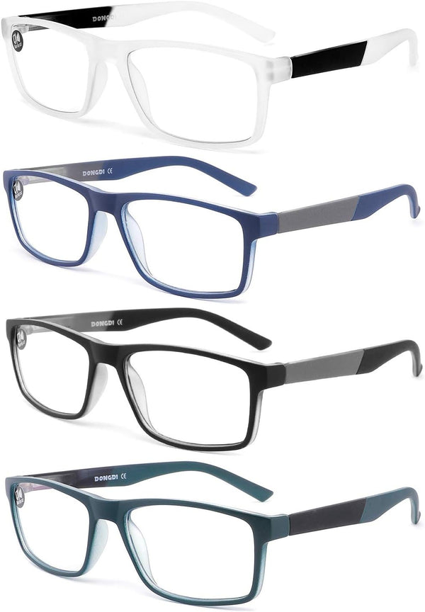DONGDI Blue Light Blocking Reading Glasses, 4 Pack Computer Readers for Women Men, Anti Glare UV Ray Filter Eyeglasses