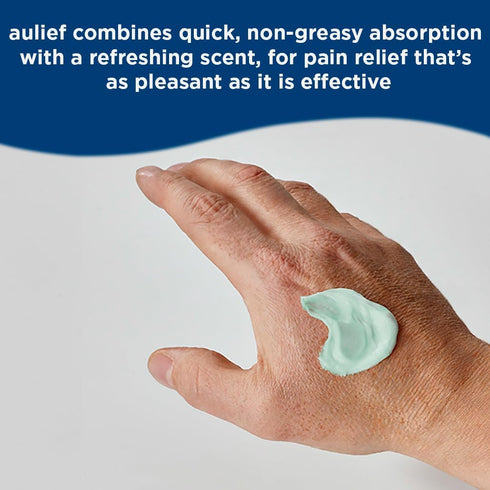 Aulief Topical Pain Relief Cream, Mint Green Gel, 2 oz Travel Tottle