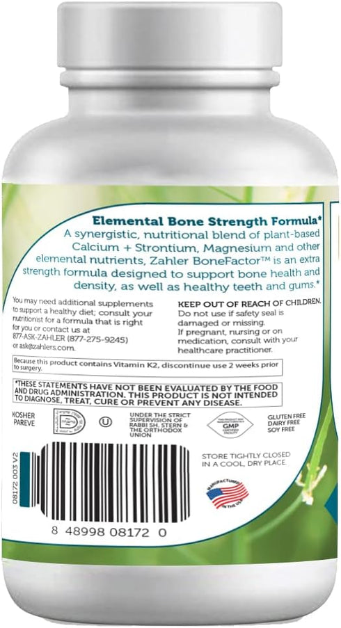 Zahler Bonefactor, Bone Strength Supplement with Calcium, Vitamin D, Vitamin K, and Magnesium, Certified Kosher - 120