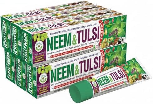 Pack of 6 - Organic Neem Tulsi 10 in 1 Fluoride Free