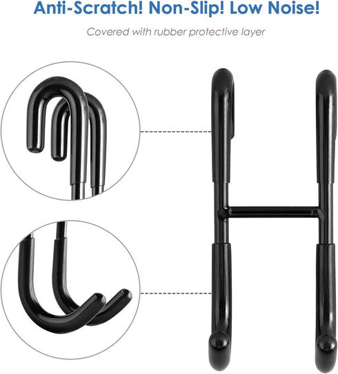 Simtive 10-Inch Shower Squeegee Set, Includes Shower Door Hook, Adhesive Hook, for Shower Doors, Mirror, Window, Black