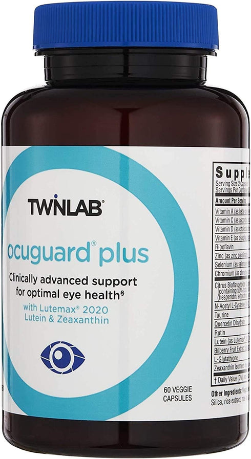 Twinlab Ocuguard Plus - Eye Supplement with Zinc, Vitamin A, Vitamin C, and Vitamin D - 60 Veggie Capsules