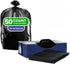 Plasticplace 55-60 Gallon Trash Bags (1.2 Mil, 50 Count) - Black Heavy Duty Garbage Can Liners for Home & Industrial Use