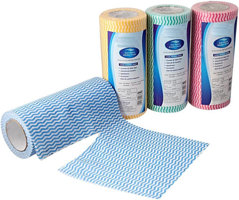 Non-Woven Kitchen Towel Roll - 2 Packs of Cleaning Wipes, Washable & Reusable Tissue Roll for Home Kitchen Cleaning