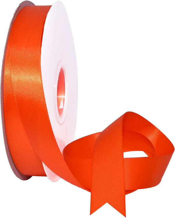 Morex Ribbon Double Face Satin Ribbon, 7/8" X 50 YD Autumn Orange for Gift Wrapping