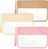 3 Pcs Clear Zipper Pouches Makeup Bag Set for Travel, Clear PVC Flat Pouch, Cosmetic Toiletry Bags for Women Girls
