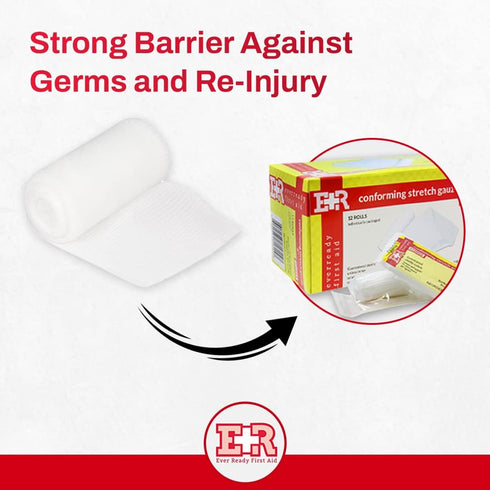 Ever Ready First Aid Sterile Conforming Gauze Roll Bandage, Box of 12-2 inch