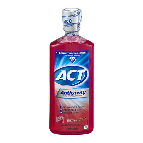 ACT Anticavity Fluoride Rinse Cinnamon 18 oz (6 Pack)
