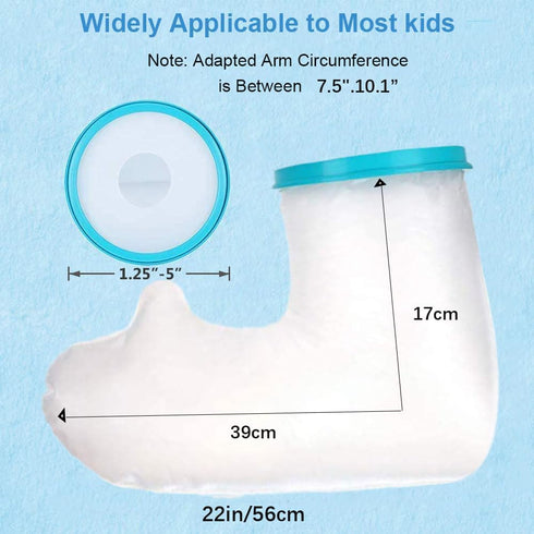 Waterproof Kids Arm Cast Cover for Shower Bath, Watertight Protector Bag for Broken Surgery Wound Arm, Hands, Wrists