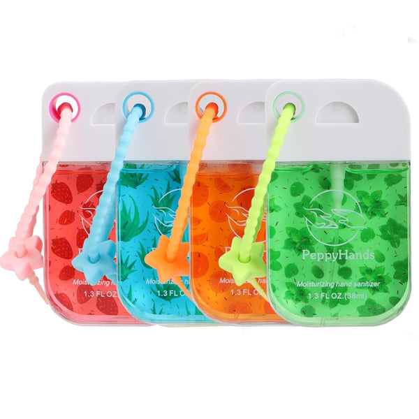 PeppyHands 4Pcs Hydrating Hand Sanitizer Spray, 4 Scents, 5.4 FL. OZ. Portable Sanitizer