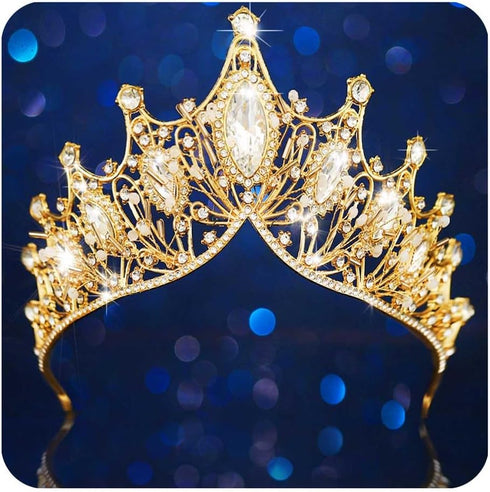 Unicra Wedding Crowns and Tiaras, Silver Flower Rhinestones Costume Queen Crown for Women and Girls