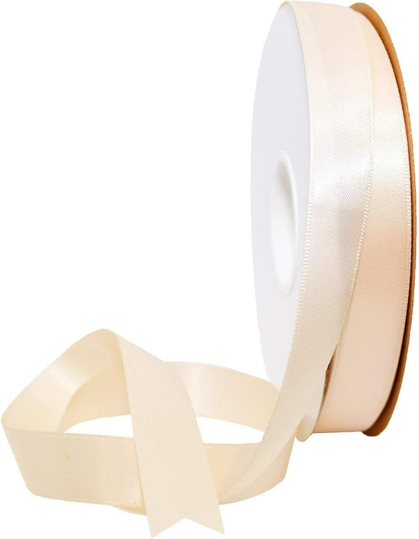 Morex Ribbon Double Face Satin Ribbon - 3/8" X 50 YD Nude Ribbon for Gift Wrapping and Crafts