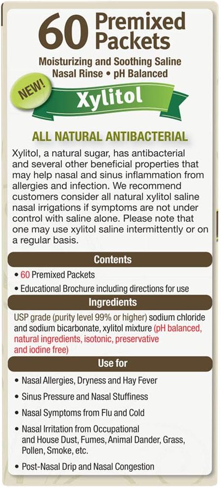 Packets 60ct. NeilMed Sinus Rinse Premixed Refill with Xylitol