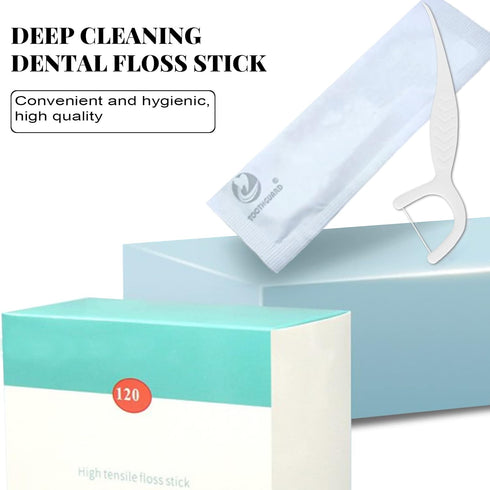 Package 120pcs Dental Floss Picks- Individual Portable Floss Flossers with Travel Case Superfine Floss Picks Dental
