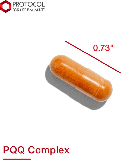 Protocol PQQ Complex - Mitochondrial Health with CoQ10 & L Carnitine - Energy Supplements - 30 Veg Caps