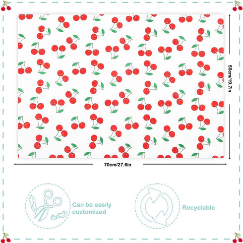 60 Sheet Cherry Tissue Paper for Gift Wrapping, 28 * 20 Inch Cherries Summer Fruit Design Bulk Tissue Paper for Birthday Christmas Gift Packing Party Favor Holiday Paper DIY Crafts Boxes Decorations