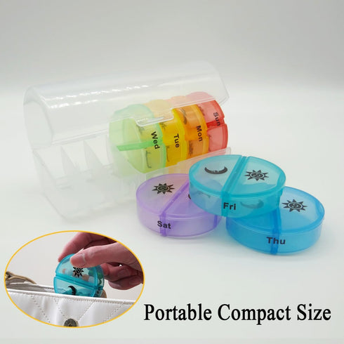 Wopanxye 2 7-Day Medical Box Travel Pill Organizer Case, Times a Day, Large AM/PM Weekly Pill Dispenser Planner
