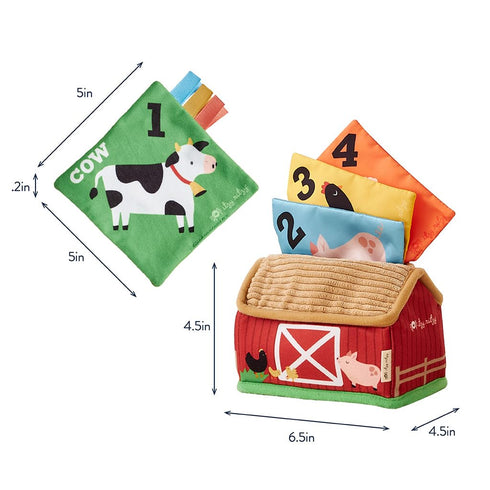 Itzy Ritzy Sensory Scarves Farm-Themed Put-and-Take Scarf Toy for Babies & Toddlers Teaches Animals, Numbers, Colors