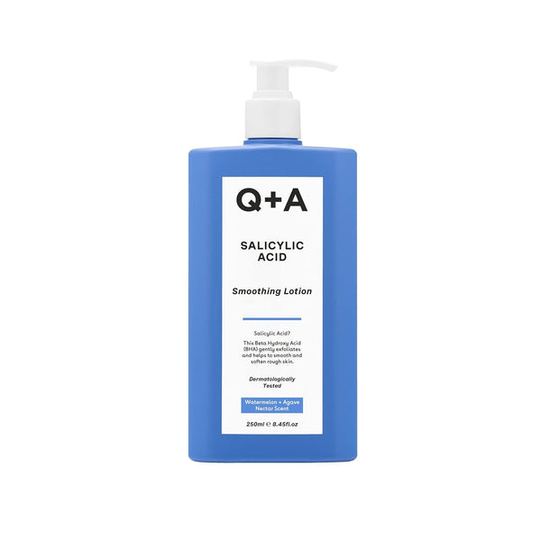 Q+A Salicylic Acid Smoothing Lotion, BHA Exfoliator for Skin, Combats 'Backne' and Unwanted Texture 250ml