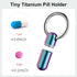 Small Pill Case Keychain Portable Pill Container Waterproof Titanium Pocket Pill Organizer, Tiny Pill Holder Bottle for Travel