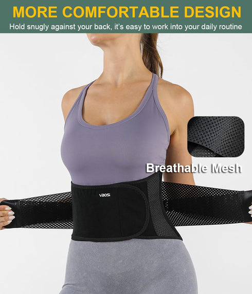 SUJAYU Lightweight Back Brace for Lower Back Pain Women Men, Adjustable Lumbar Support Waist Support Brace for Women