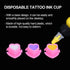 200PCS Heart Shaped Tattoo Ink Caps, Disposable Plastic Ink Cups with Base for Tattooing and Permanent Makeup