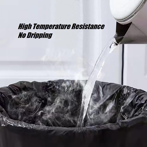 jixik 100 Count Trash Bags, 5 Gallon Garbage Bags with Handles, Unscented Black for Kitchen, Bedroom, Bathroom