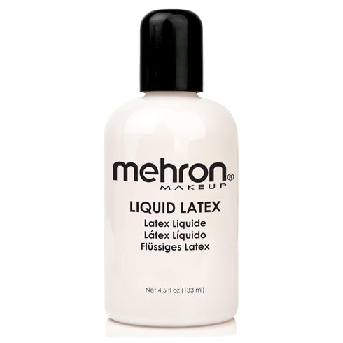 Mehron Makeup Liquid Latex, SFX Halloween Makeup, Prosthetic Glue, 4.5 fl oz (133 ml), Clear