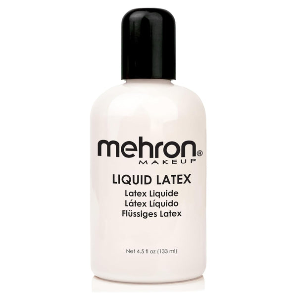 Mehron Makeup Liquid Latex, SFX Halloween Makeup, Prosthetic Glue, 4.5 fl oz (133 ml), Clear