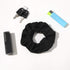 Pocket Scrunchies with Zipper Stash, Hair Ties (Black Gray)