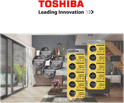 Toshiba CR2032 3V Lithium Coin Cell Battery (15 Batteries)
