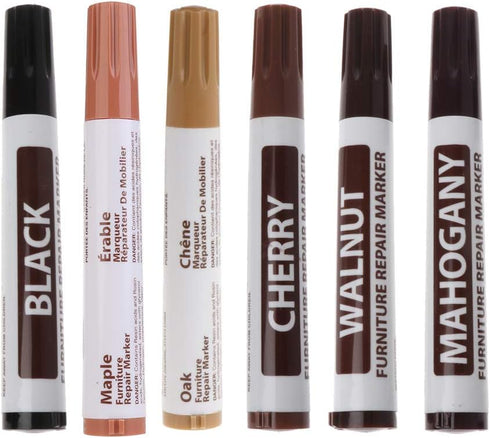 NUEAYMS 4 Wood Furniture & Floor Repair Markers For Touch Up Resin Repair Wood Filler For Making Scratches Disappear