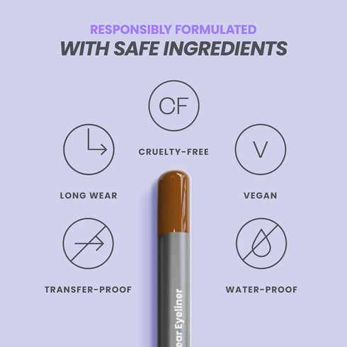 Wonderskin 1440 Longwear Brown Eyeliner Pencils, Waterproof Eye Makeup, Long Lasting Smudge Proof (Brown Sugar)