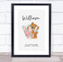 The Card Zoo New Baby Birth Details Christening Nursery Bear Initial W Keepsake Gift Print