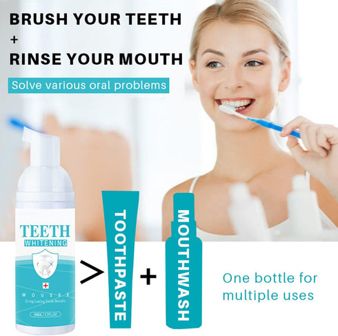 YG LianKai 2PCs Teeth Whitening Mousse Foam Refreshing Breath Deep Cleaning Toothpaste,Fresh Breath,Ultra-fine Mousse