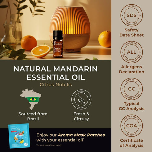 Gya Labs Mandarin Essential Oil for Skin, 0.34 Fl Oz - 100% Pure Natural Oil for Diffuser, Aromatherapy