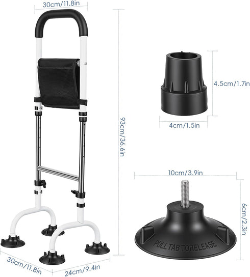 Honrane 5 Stand Assist Aid for Elderly, Standing Aid Rail Bar, Height Adjustments, Hip Knee Surgery Recovery Aid, Quad